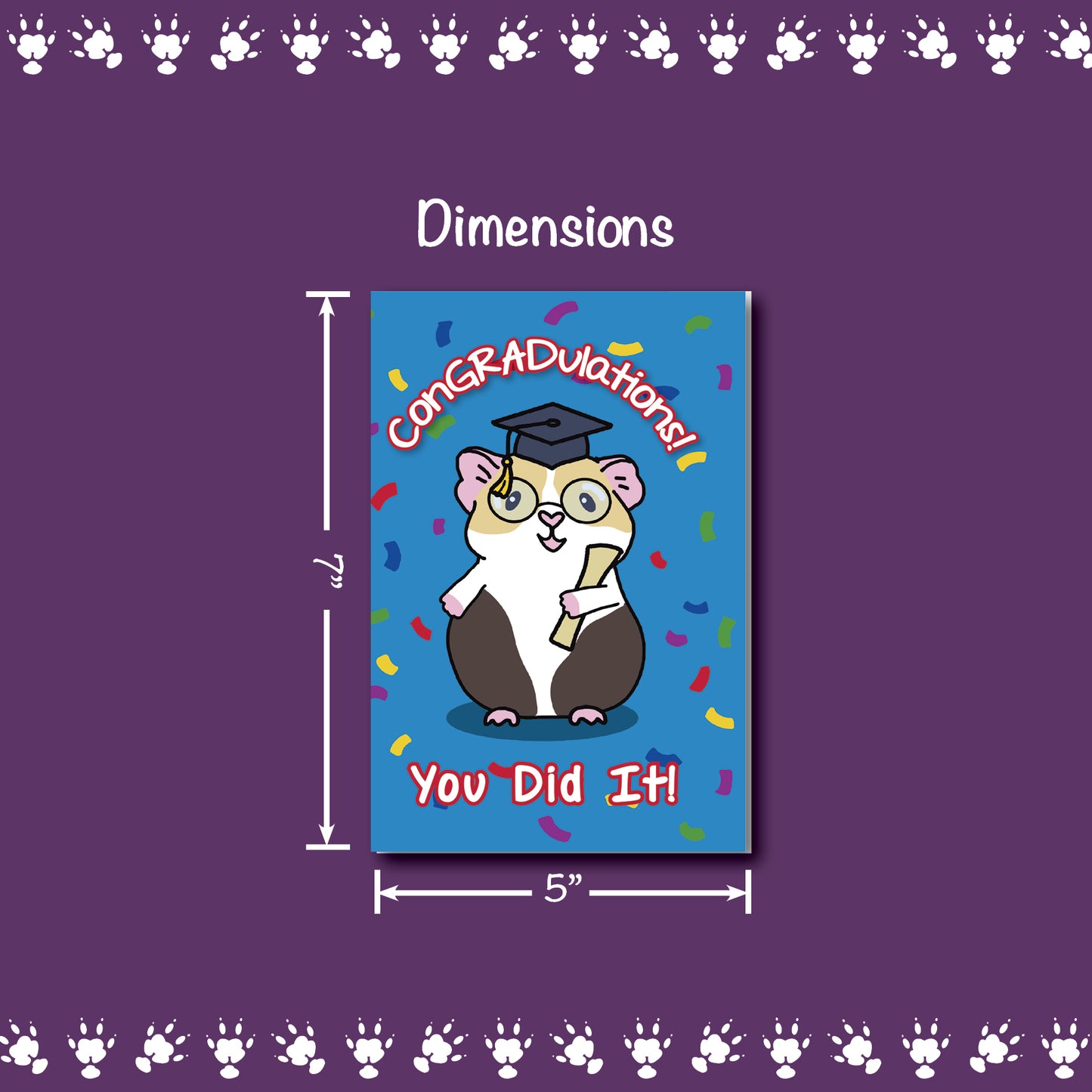 Guinea Pig "ConGRADulations!" Card — Graduation Greeting Card