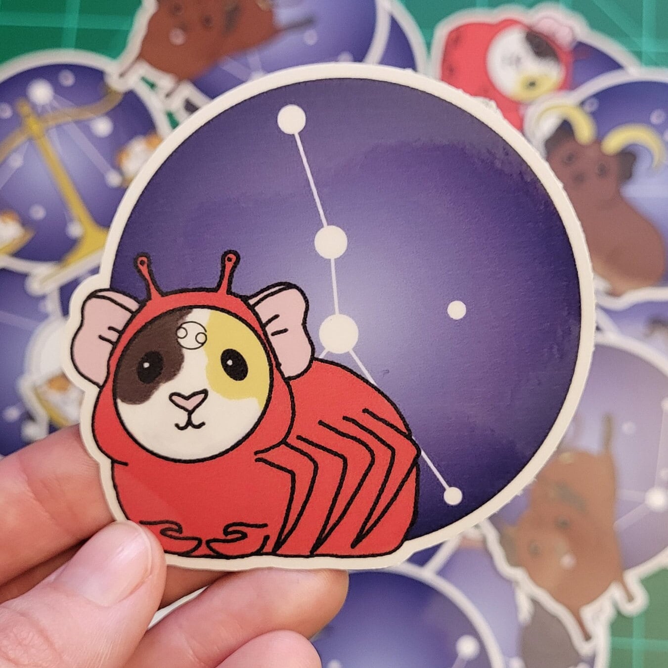 Cancer Guinea Pig Sticker – Zodiac Piggy Decal