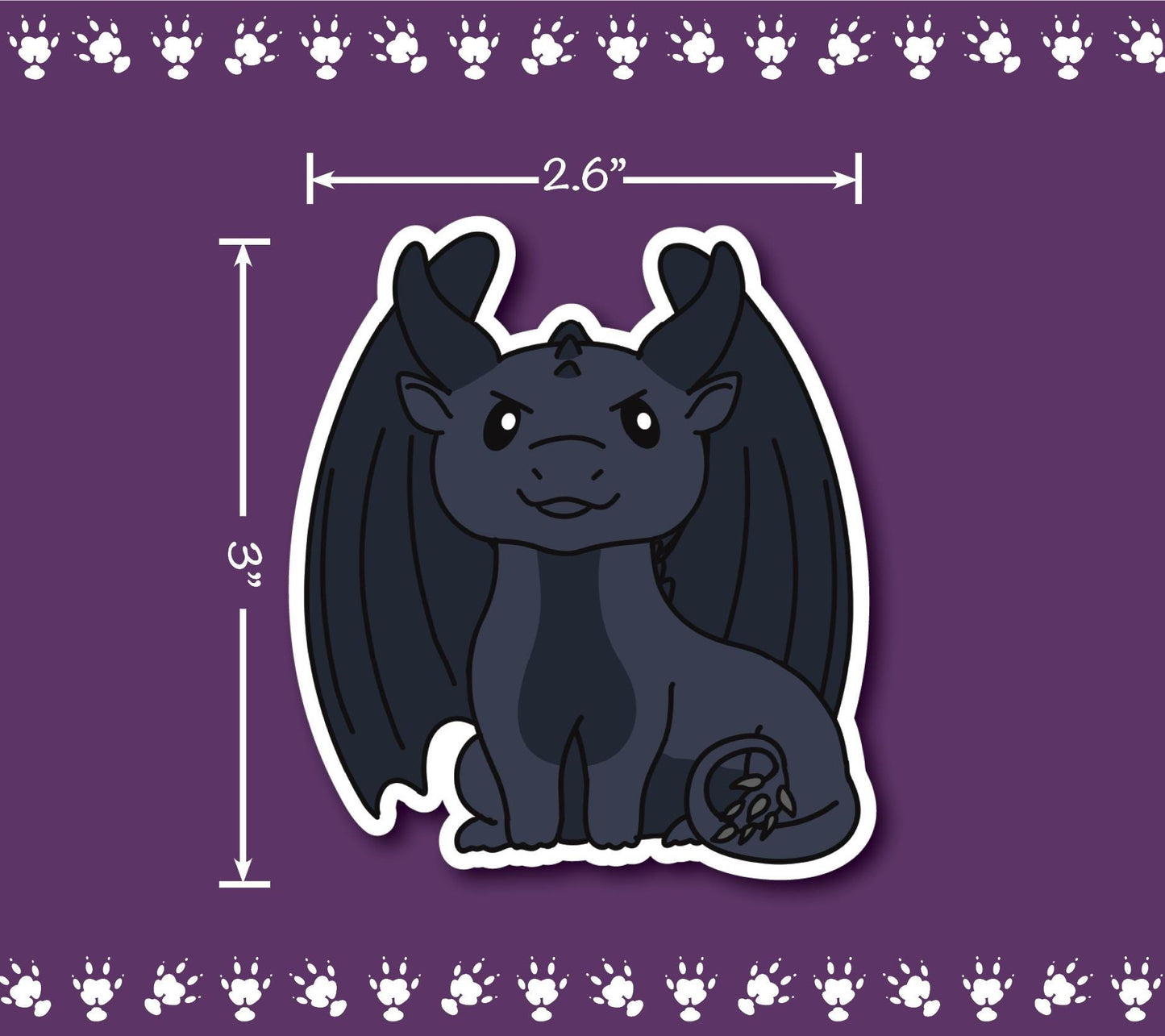 Black Dragon Vinyl Sticker | Water Resistant Laptop Decal
