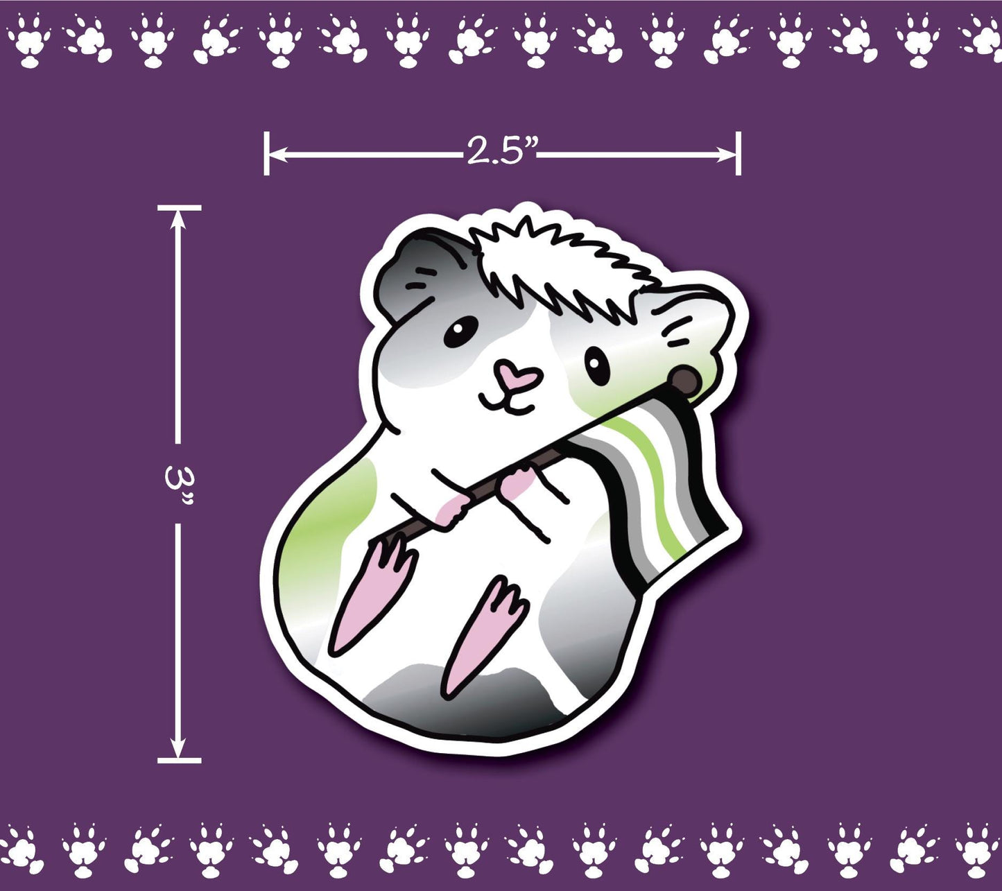 Agender Guinea Pig Vinyl Sticker | Water Resistant Laptop Decal