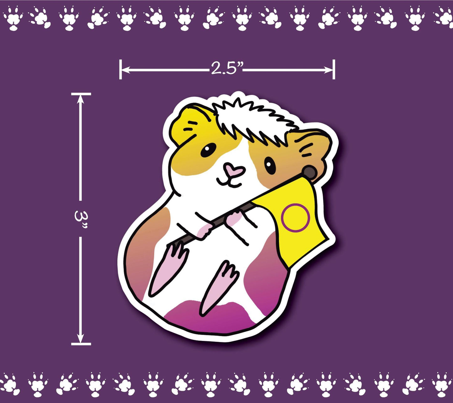 Intersex Guinea Pig Sticker | Holographic Heart Vinyl Decal