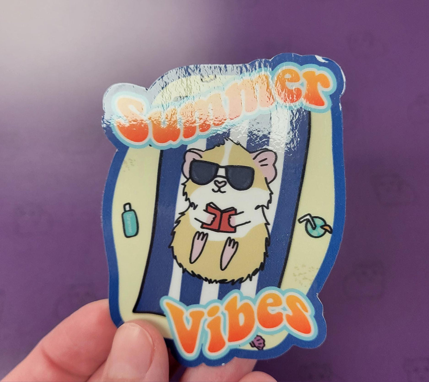 Summer Vibes Guinea Pig Stickers | stickers for car, water bottle, laptop & more