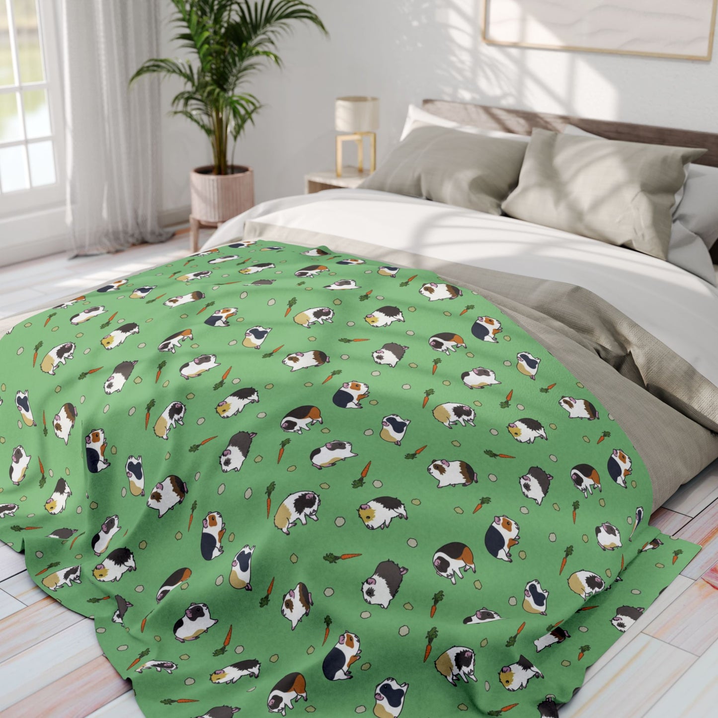Guinea Pig Peas & Carrots Fleece Blanket