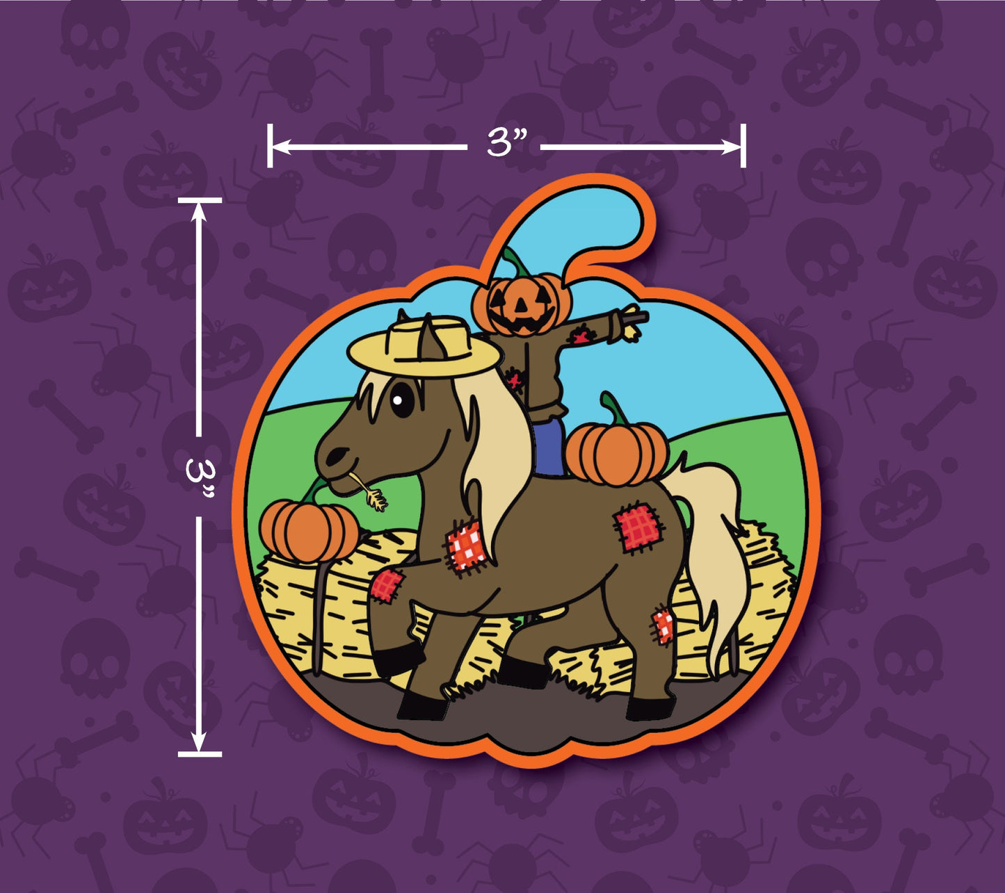 Pumpkin Patch Pony Sticker | Halloween Pet Lover Gift