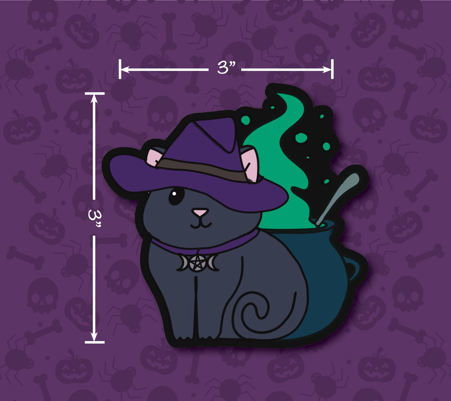 Witch Kitty Sticker | Halloween Pet Lover Gift