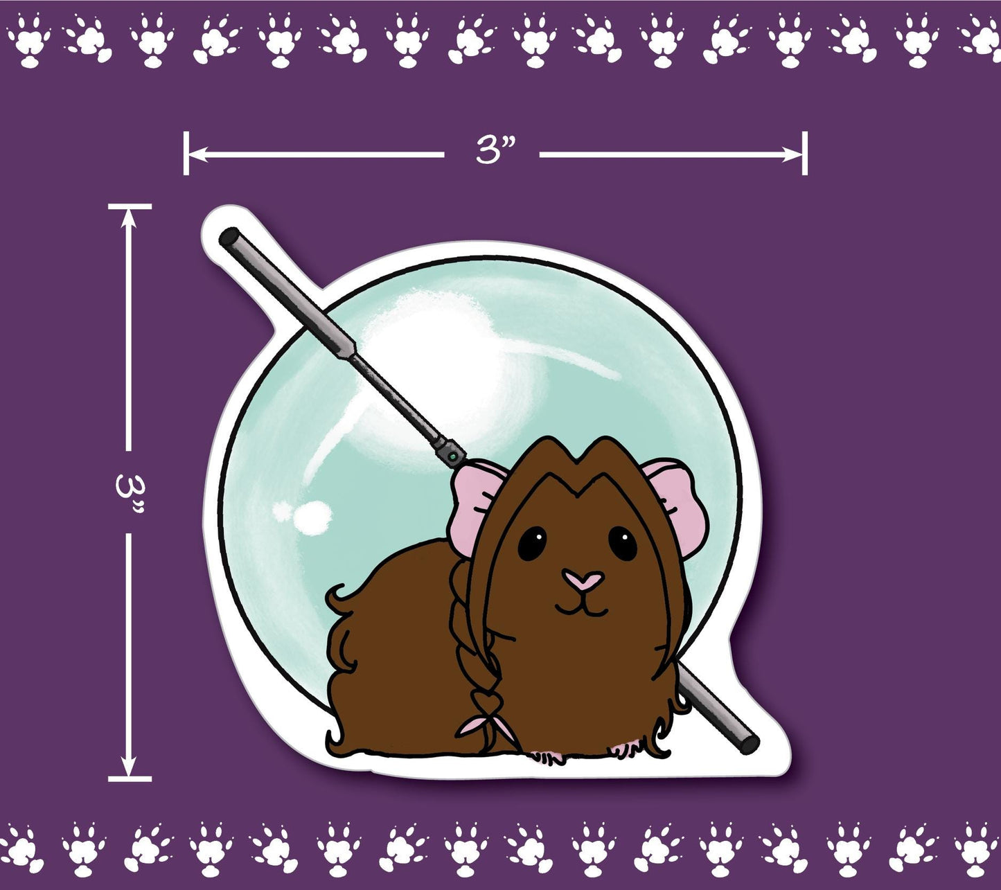 Aerith Guinea Pig Sticker | FF7-Inspired Water Resistant Vinyl Decal