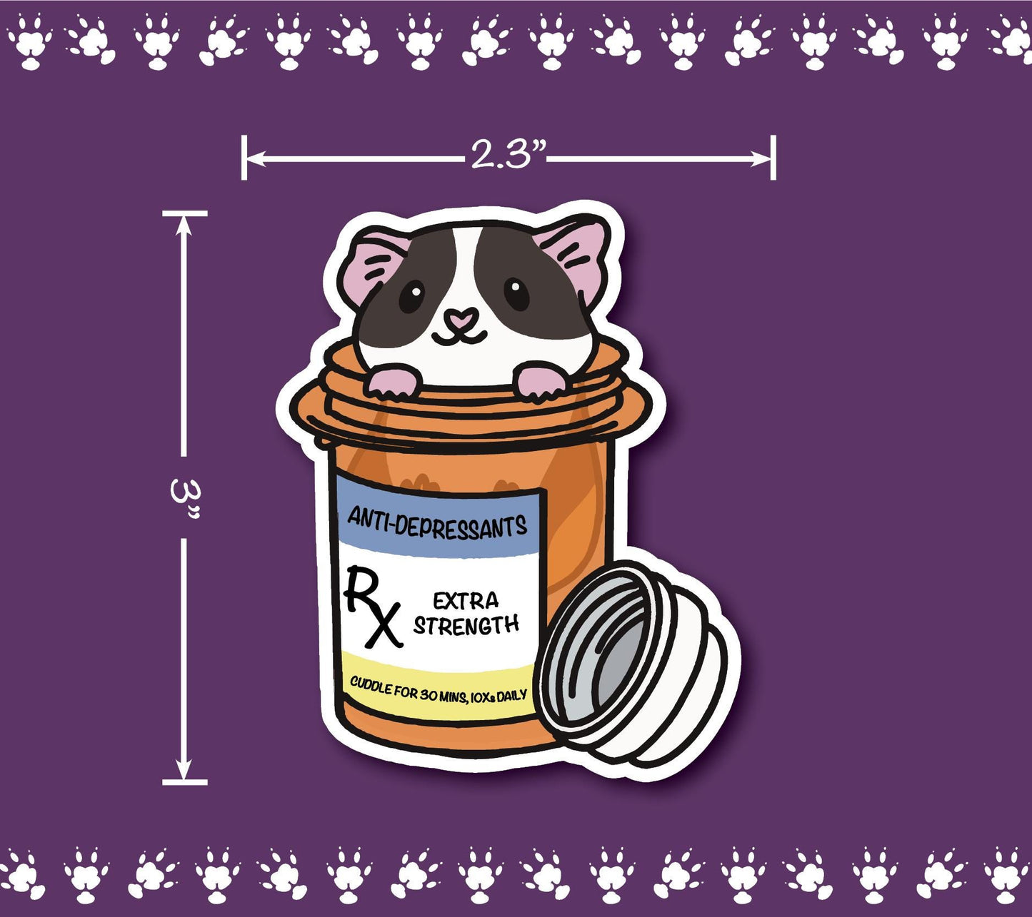 Anti-Depressant Guinea Pig Sticker