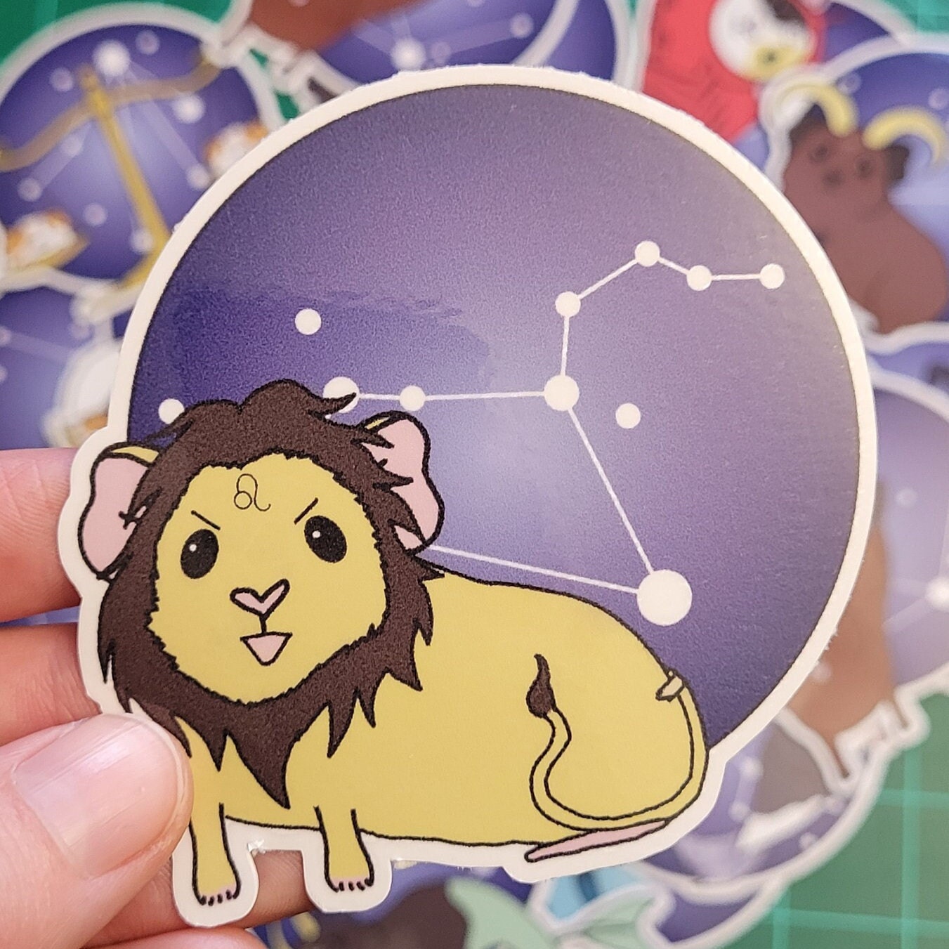 Leo Guinea Pig Sticker - Zodiac Piggy Decal