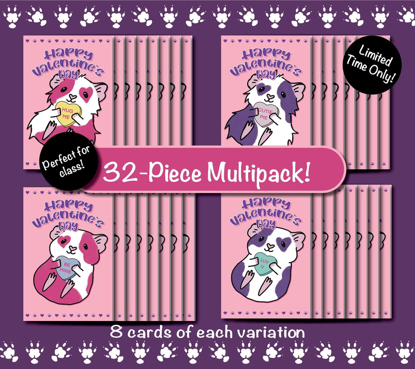 Guinea Pig Valentine's Cards | Folding Card
