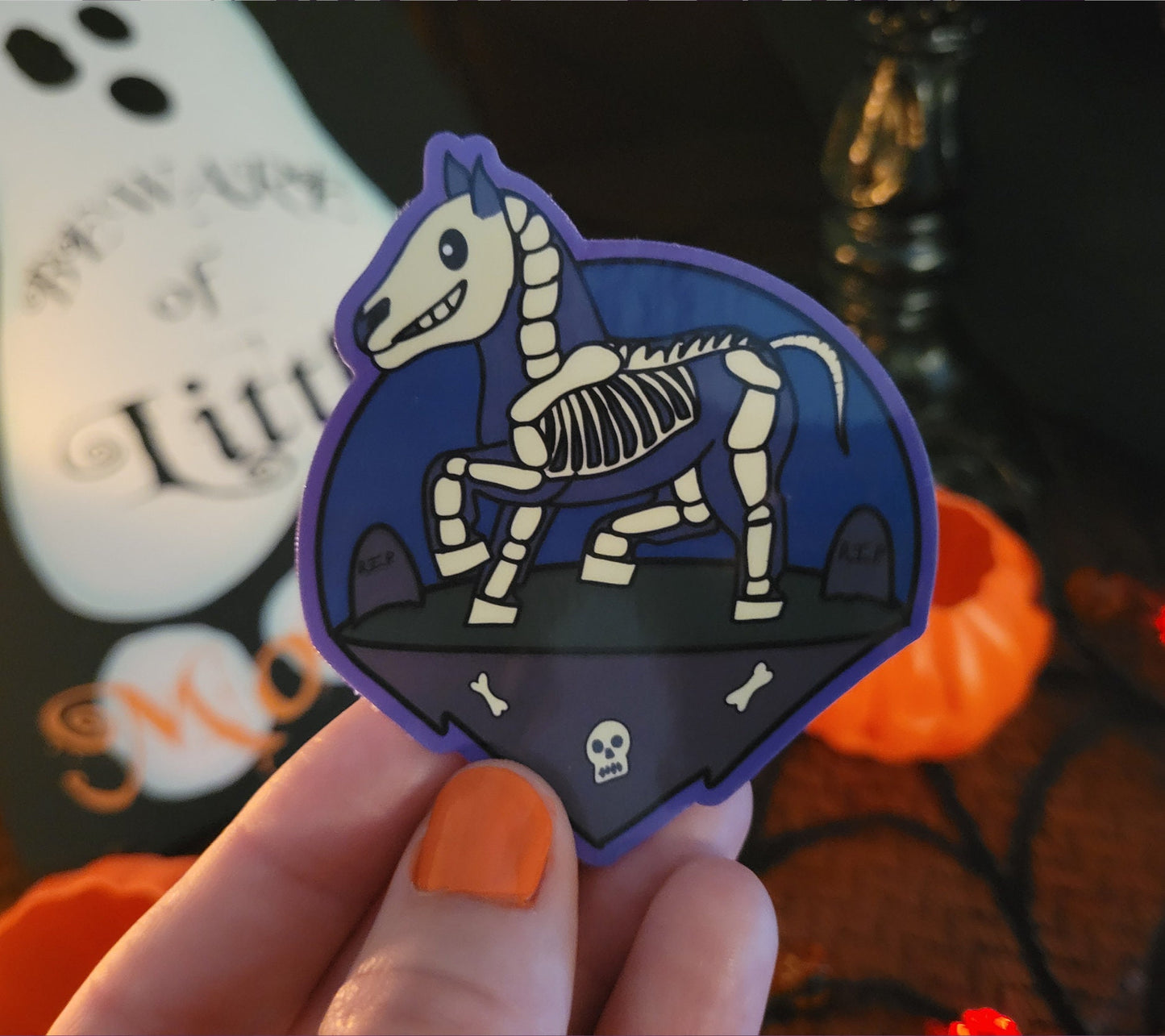Skeleton Pony Sticker | Halloween Pet Lover Gift