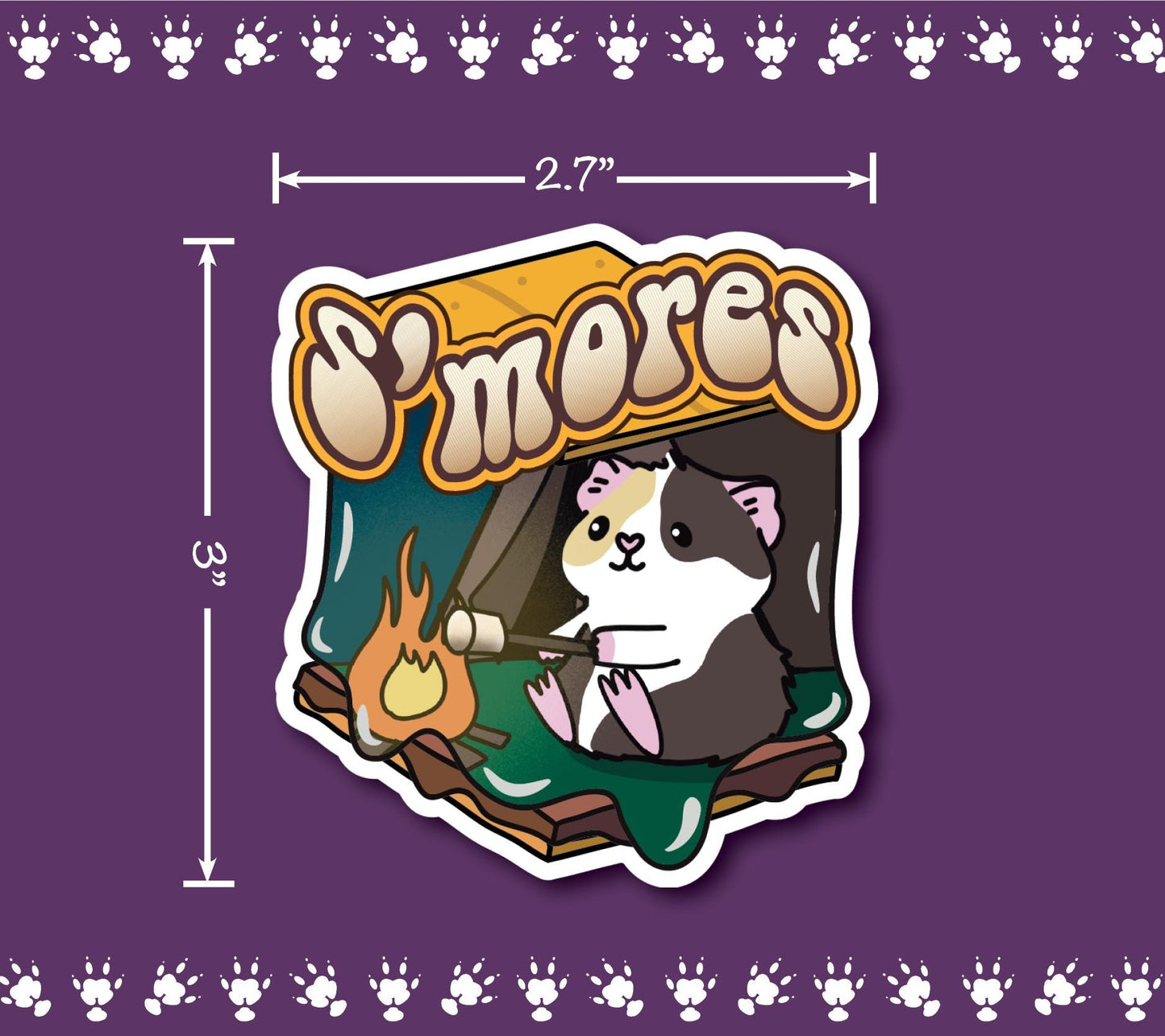 S'mores Guinea Pig Stickers | stickers for car, water bottle, laptop & more