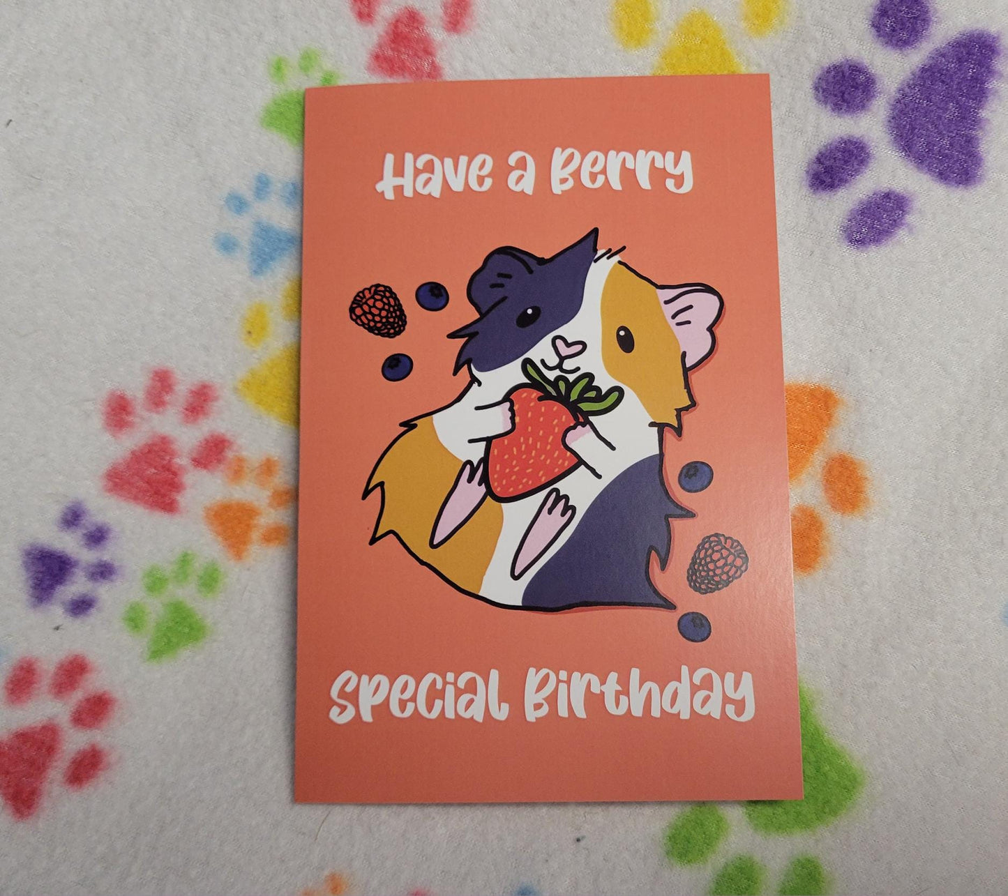 Guinea Pig Birthday Card - Berry | Folding Card