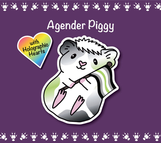 Agender Guinea Pig Vinyl Sticker | Water Resistant Laptop Decal