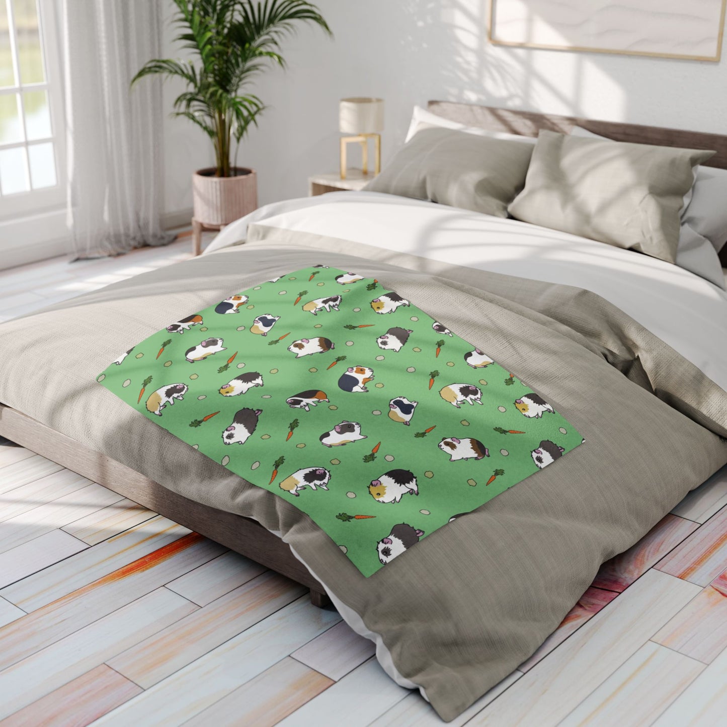 Guinea Pig Peas & Carrots Fleece Blanket
