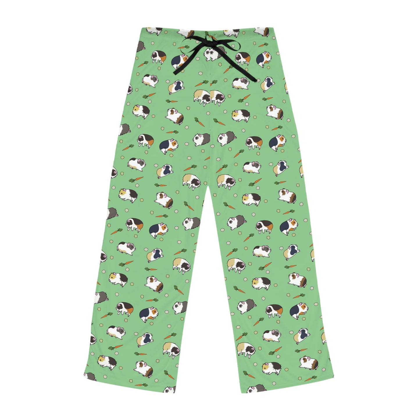 Guinea Pig Peas & Carrots Pattern Women's Pajama Pants | All-Over Print Lounge Pants