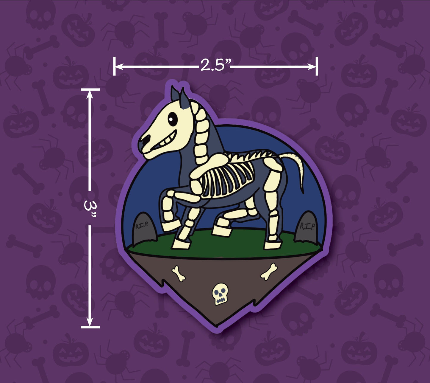 Skeleton Pony Sticker | Halloween Pet Lover Gift