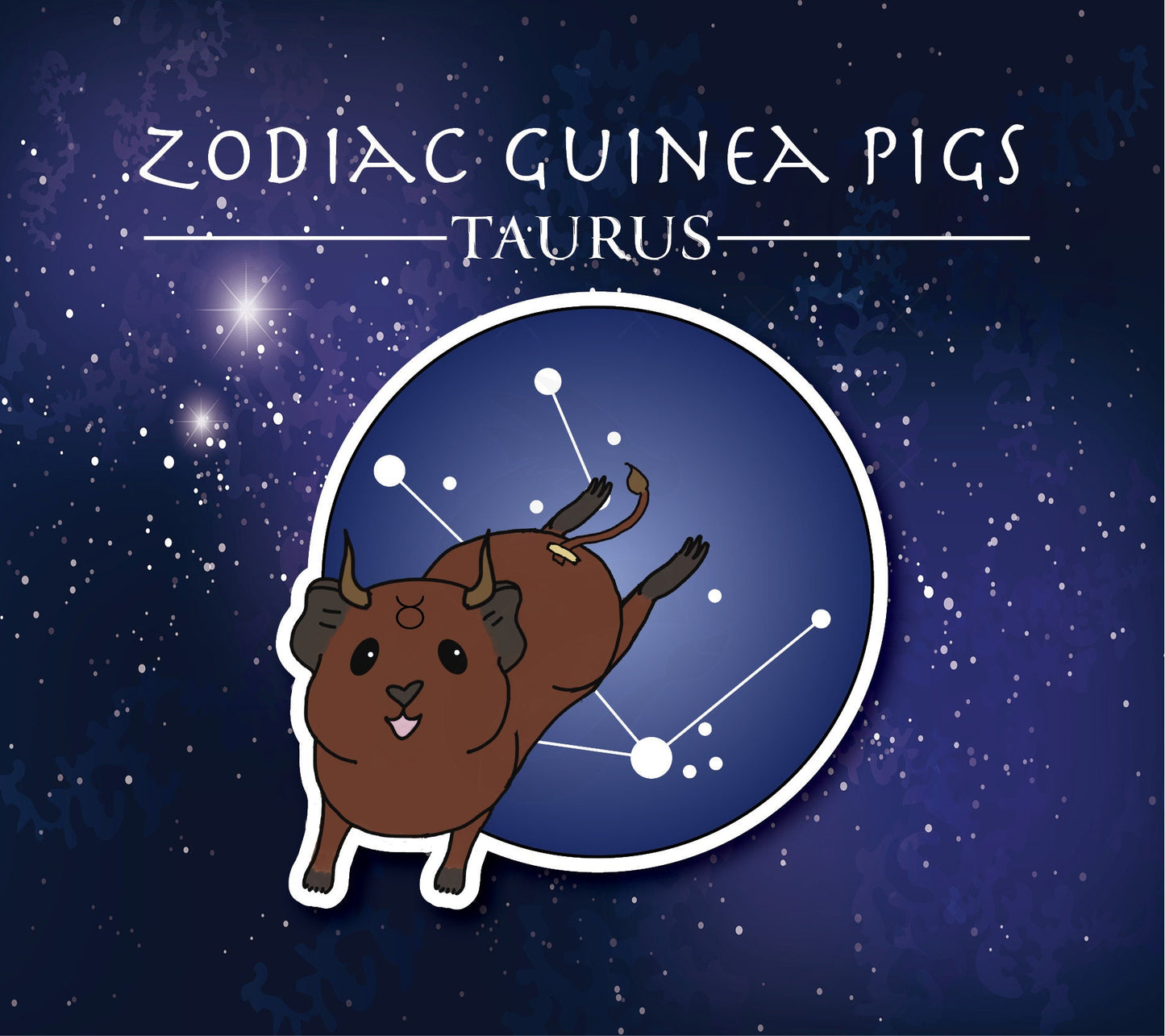 Taurus Guinea Pig Sticker – Zodiac Piggy Decal