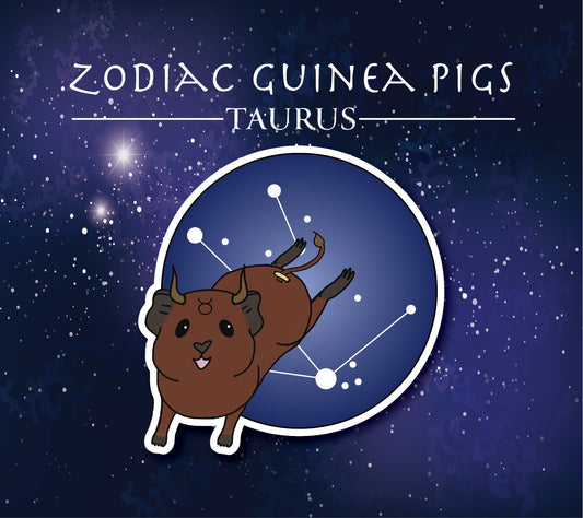 Taurus Guinea Pig Sticker – Zodiac Piggy Decal