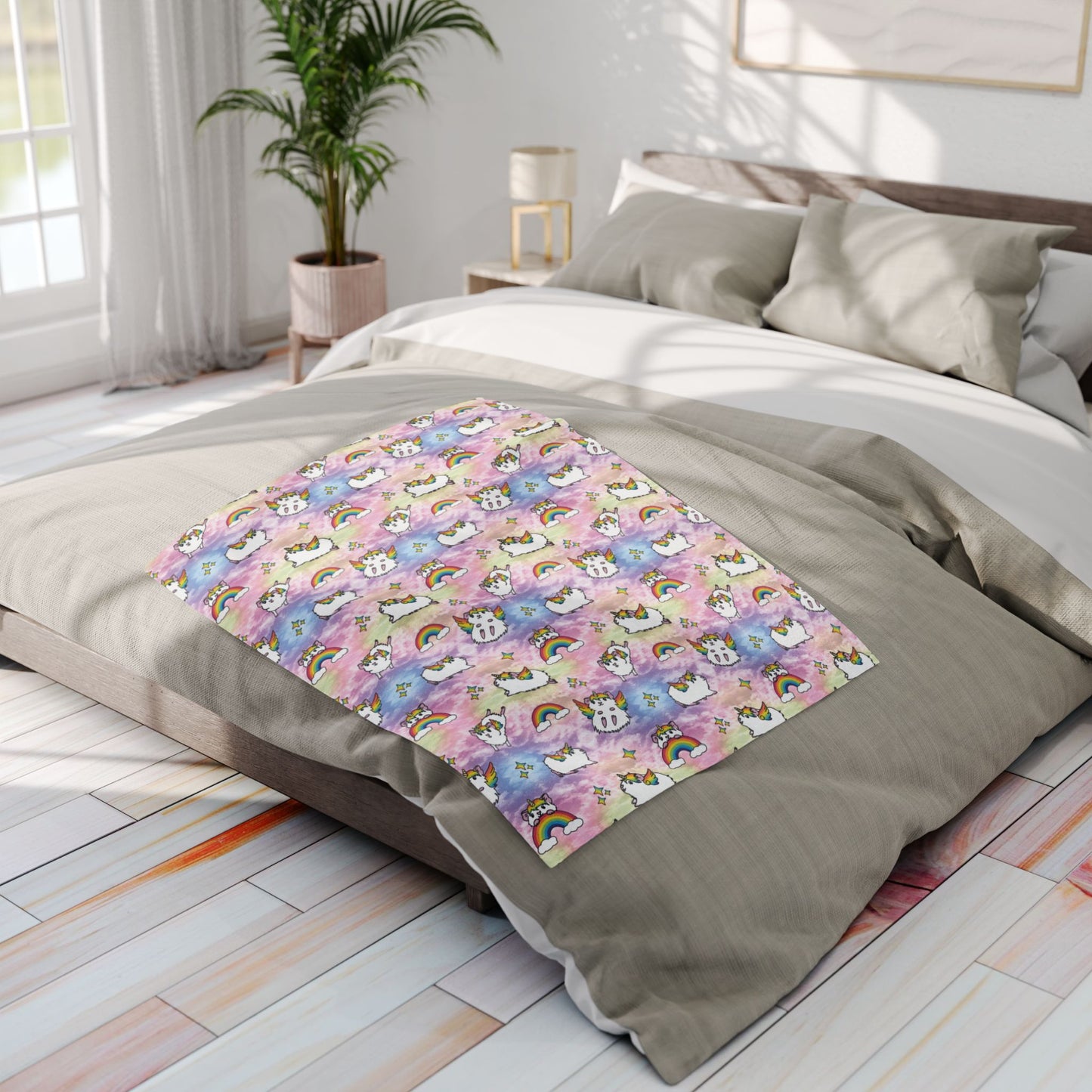 Guinea Pig Unicorn Clouds Fleece Blanket