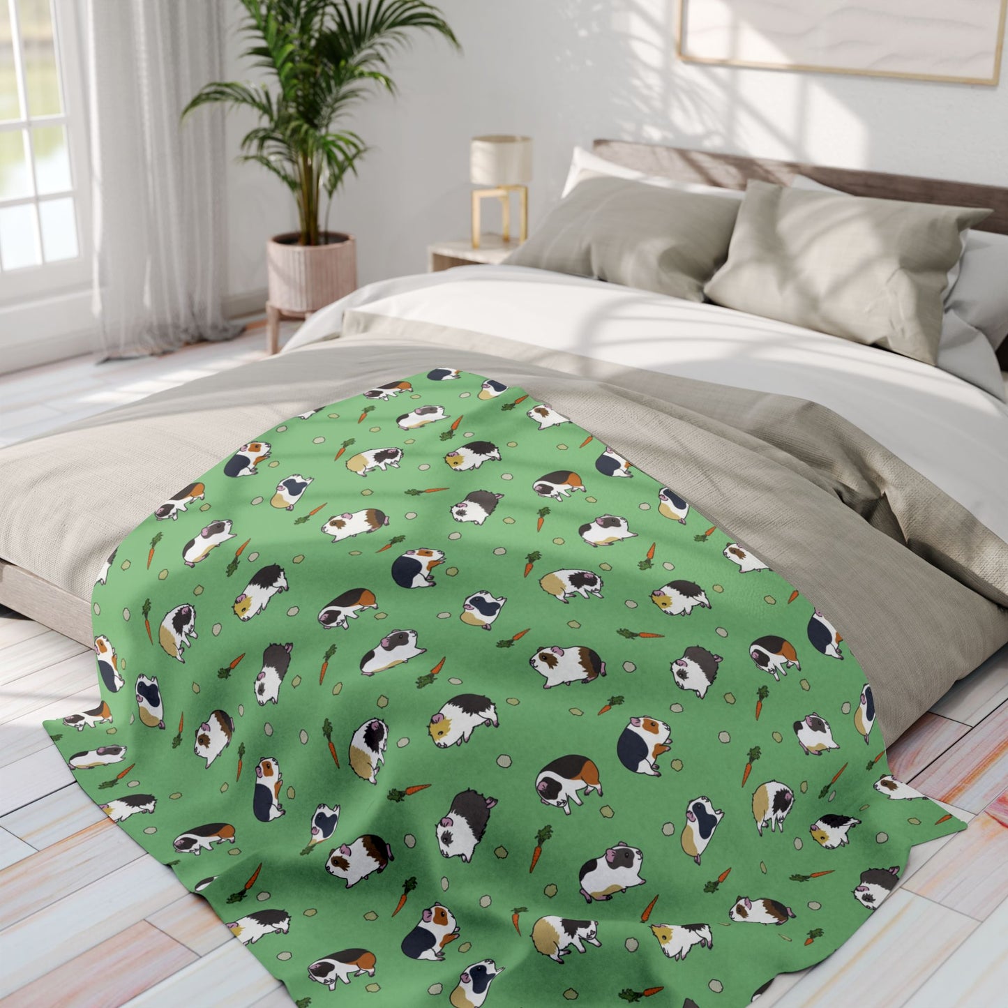Guinea Pig Peas & Carrots Fleece Blanket