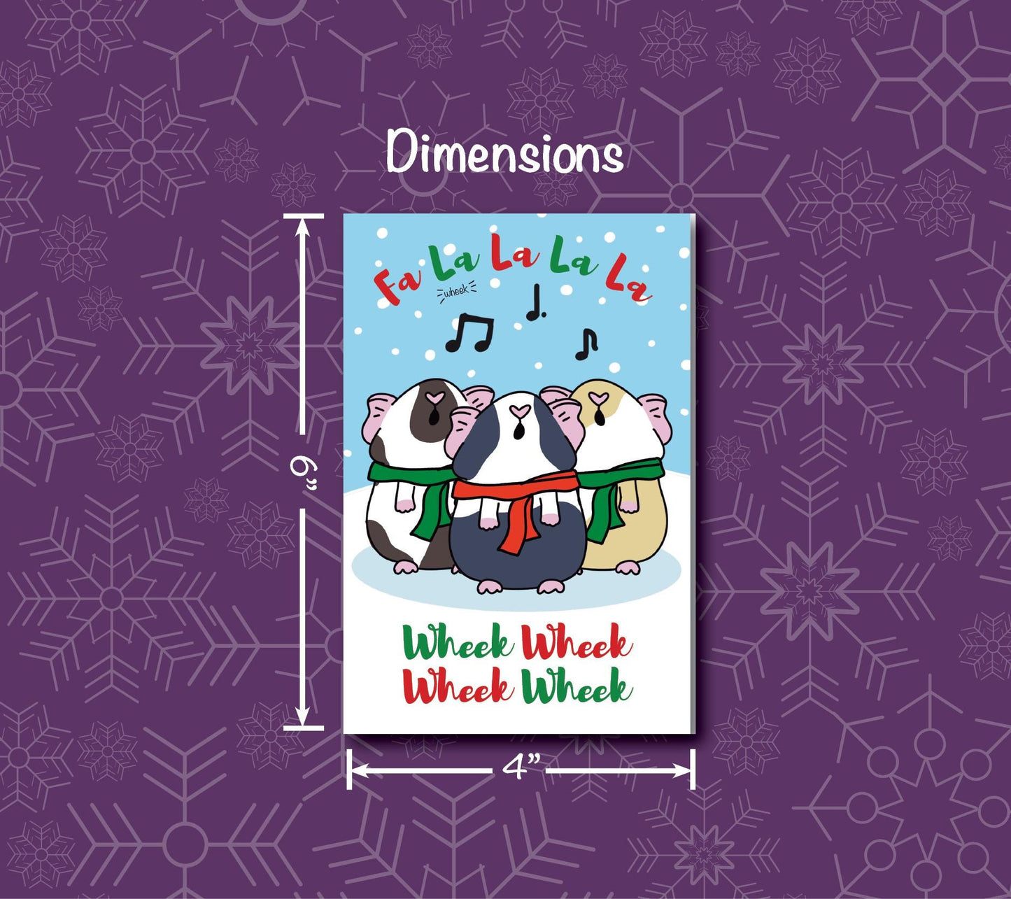 Guinea Pig Carolers Holiday Card | Folding Card