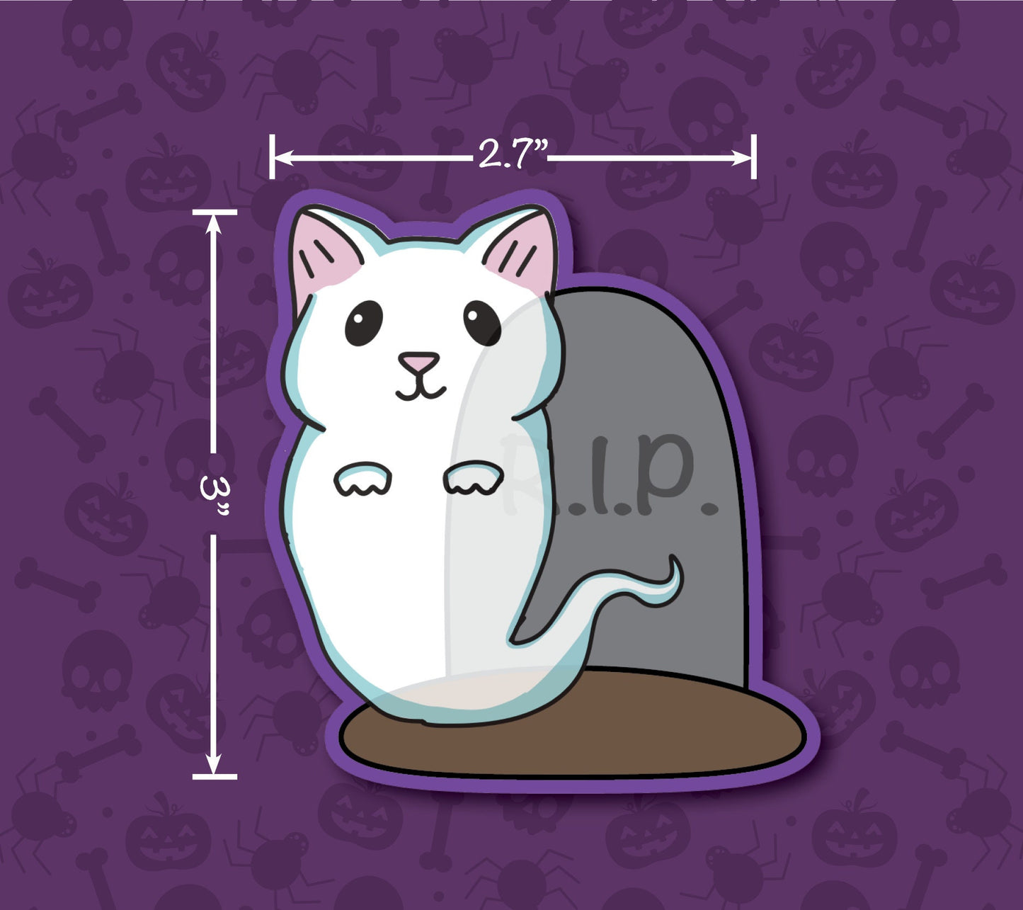 Ghost Kitty Vinyl Sticker | Halloween Pet Lover Gift