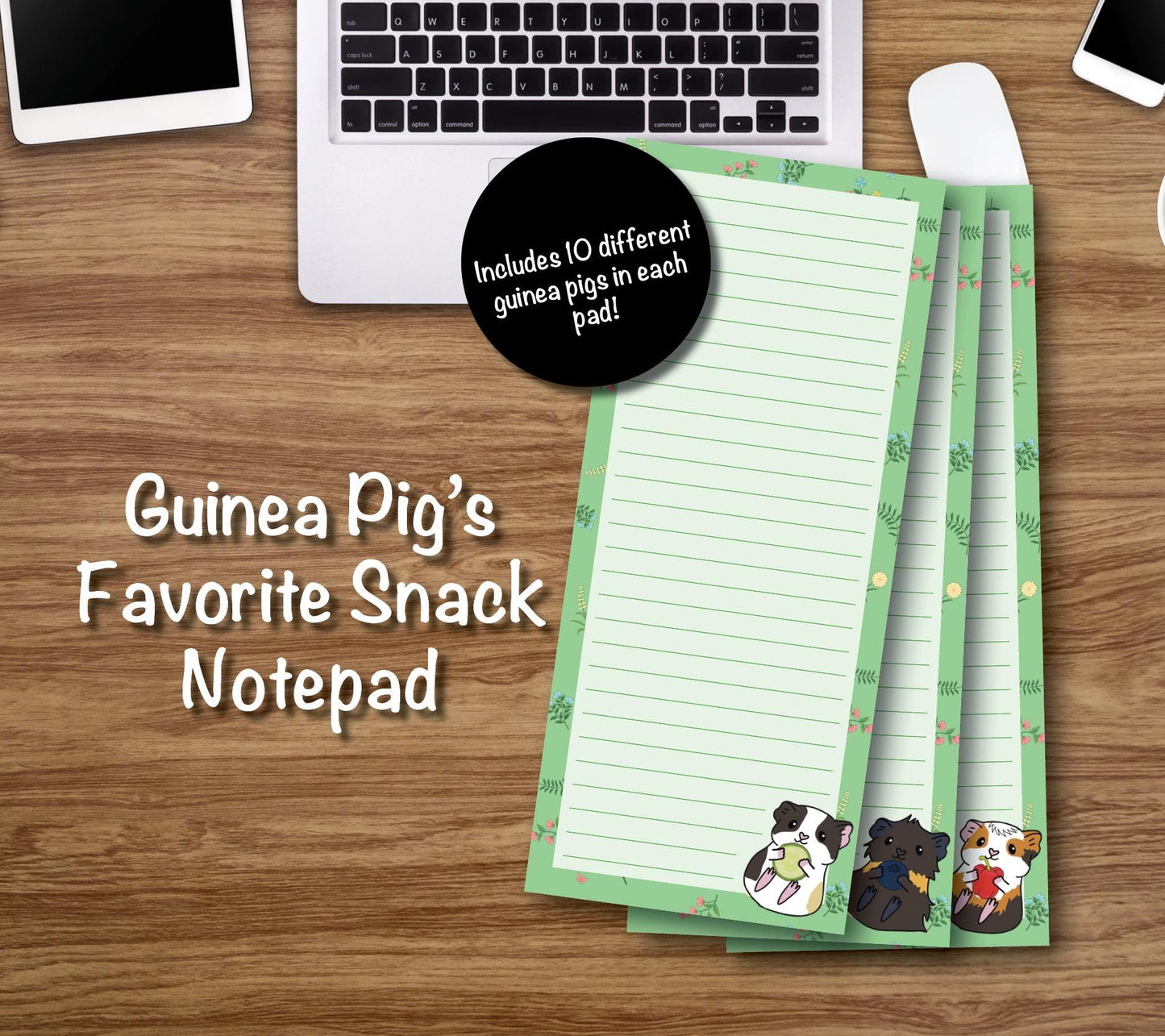 Guinea Pig's Favorite Snack Note Pads
