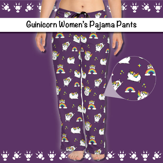 Unicorn Guinea Pig Women's pajama pants | All-Over Print Lounge Bottoms