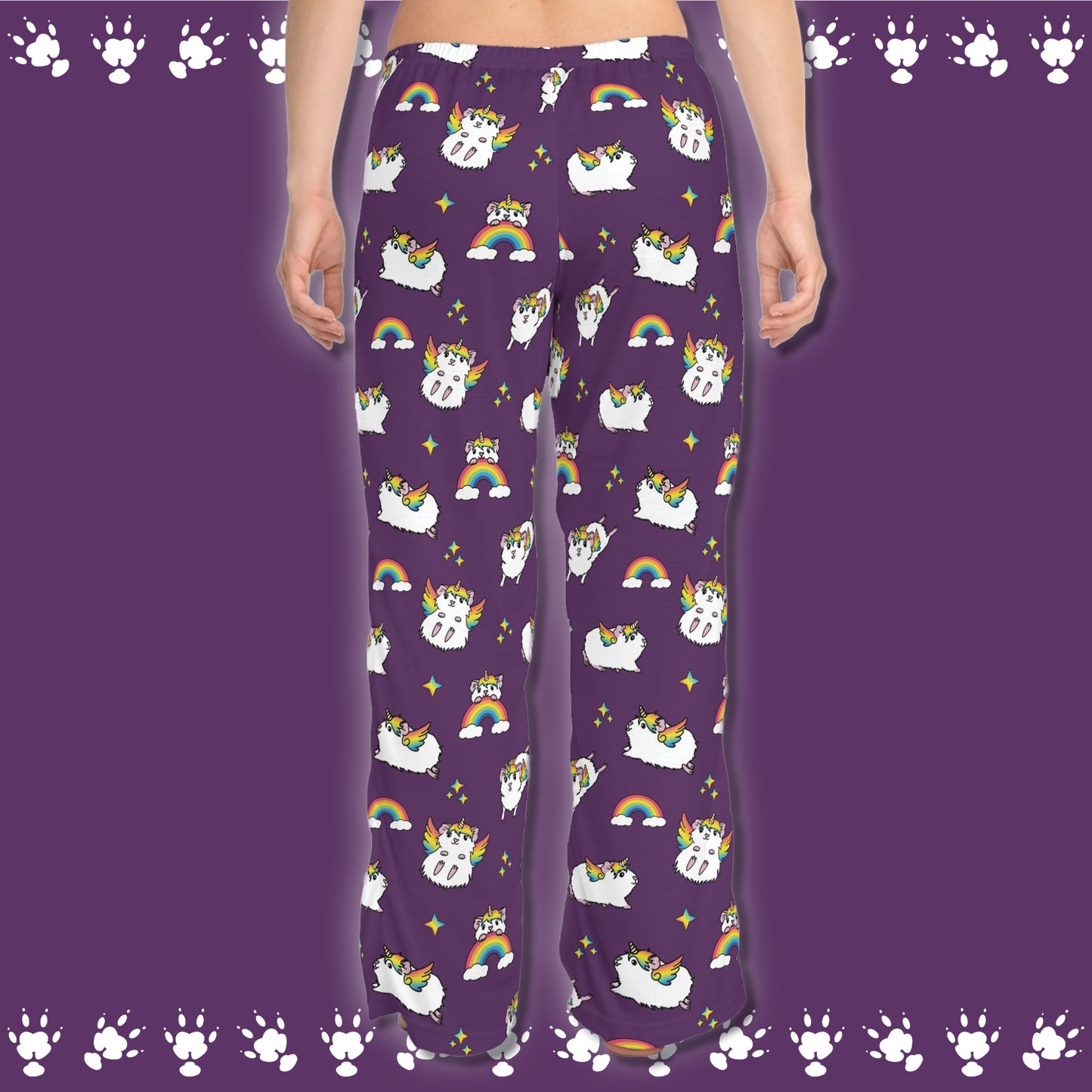 Unicorn Guinea Pig Women's pajama pants | All-Over Print Lounge Bottoms