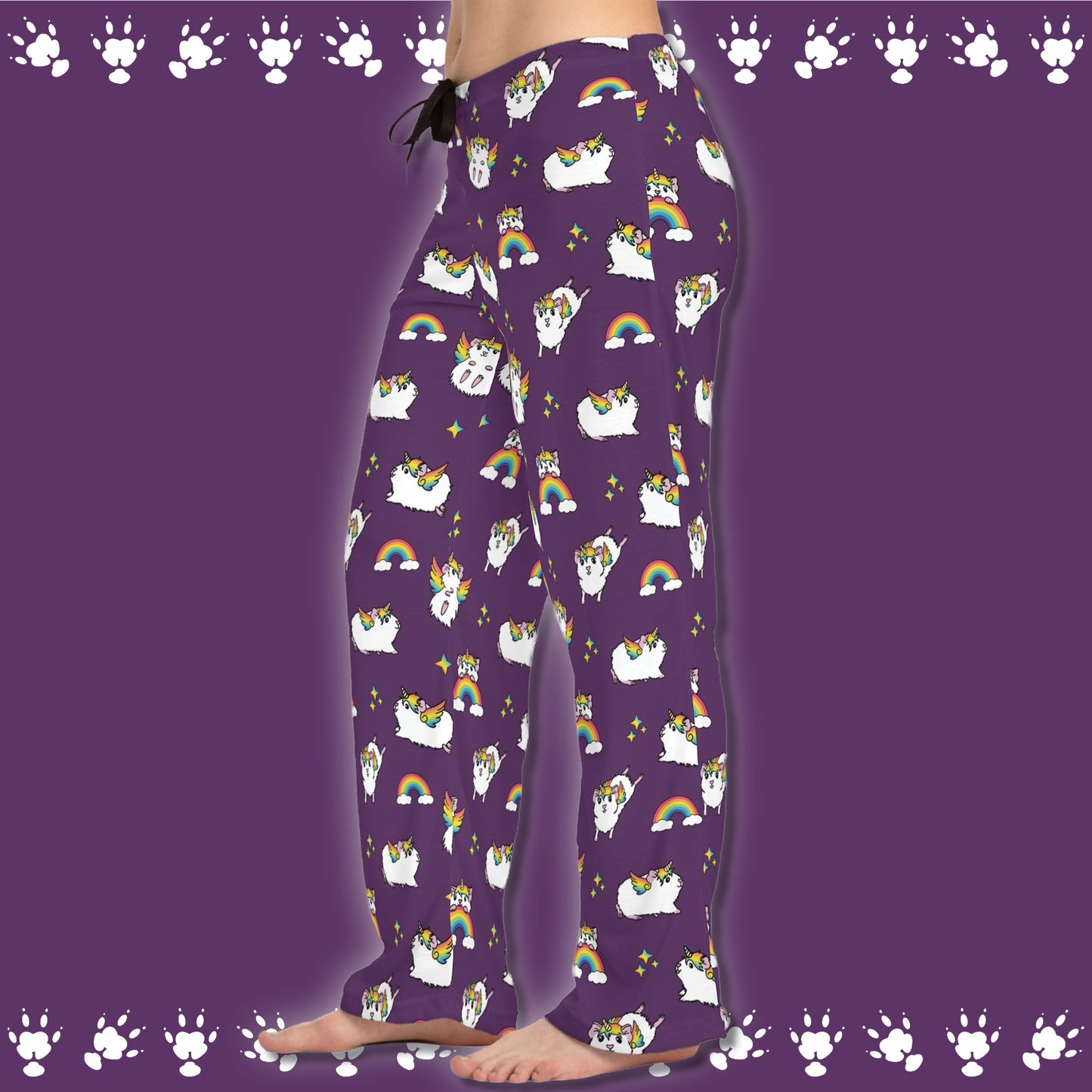 Unicorn Guinea Pig Women's pajama pants | All-Over Print Lounge Bottoms