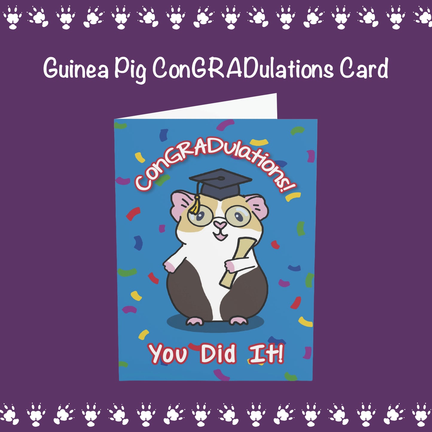 Guinea Pig "ConGRADulations!" Card —  Graduation Greeting Card