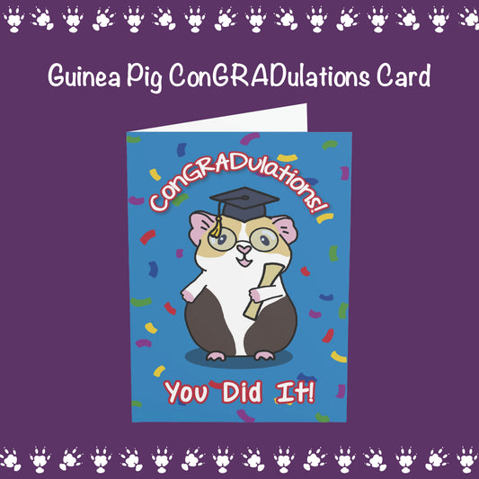 Guinea Pig "ConGRADulations!" Card —  Graduation Greeting Card