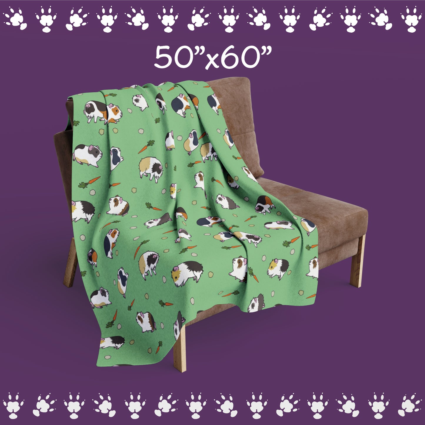 Guinea Pig Peas & Carrots Fleece Blanket