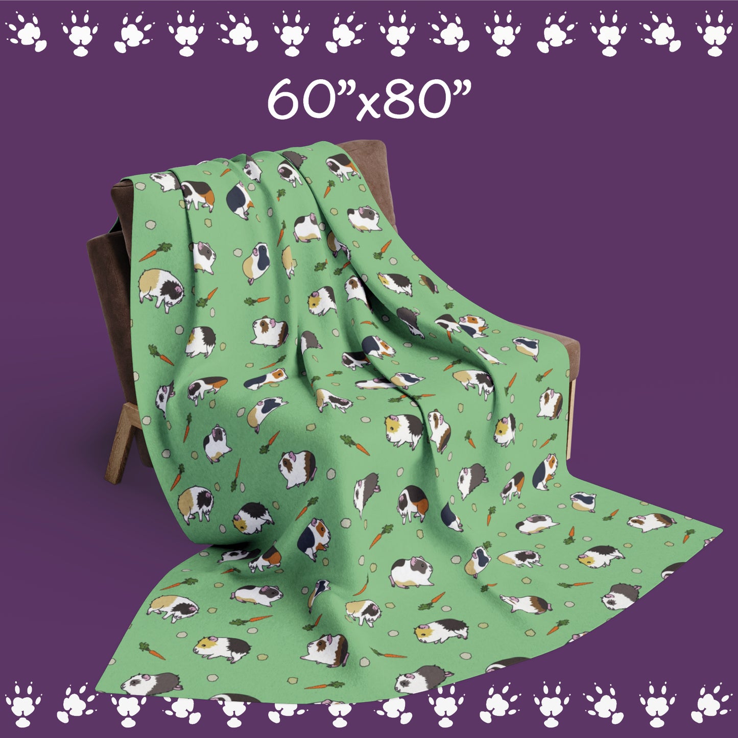 Guinea Pig Peas & Carrots Fleece Blanket