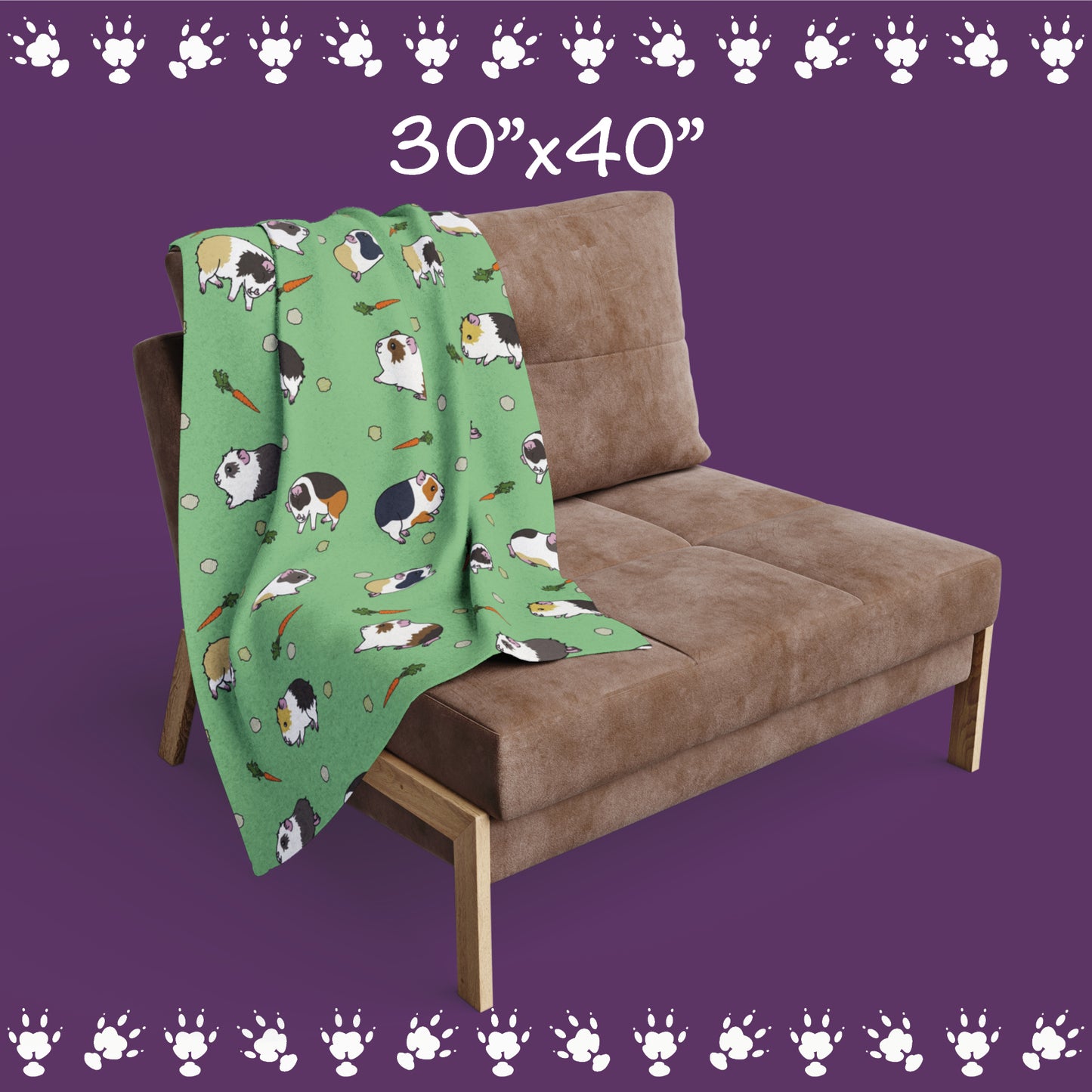 Guinea Pig Peas & Carrots Fleece Blanket
