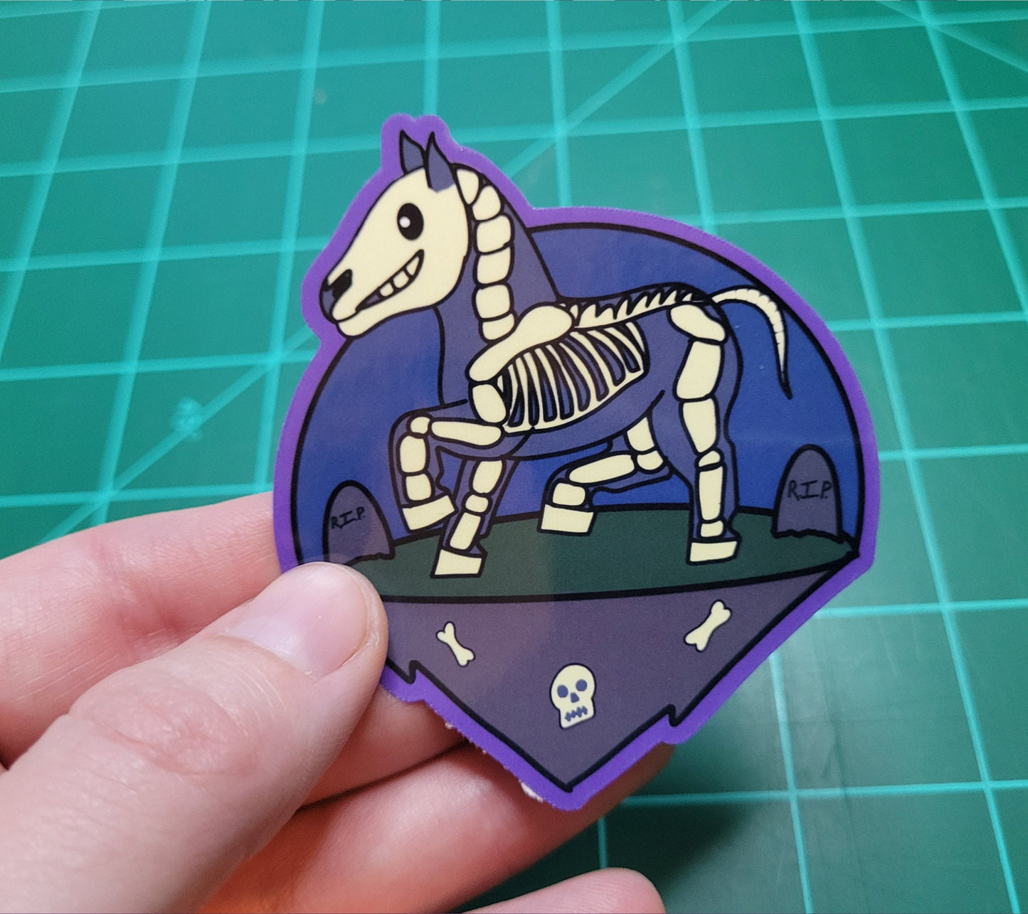Skeleton Pony Sticker | Halloween Pet Lover Gift