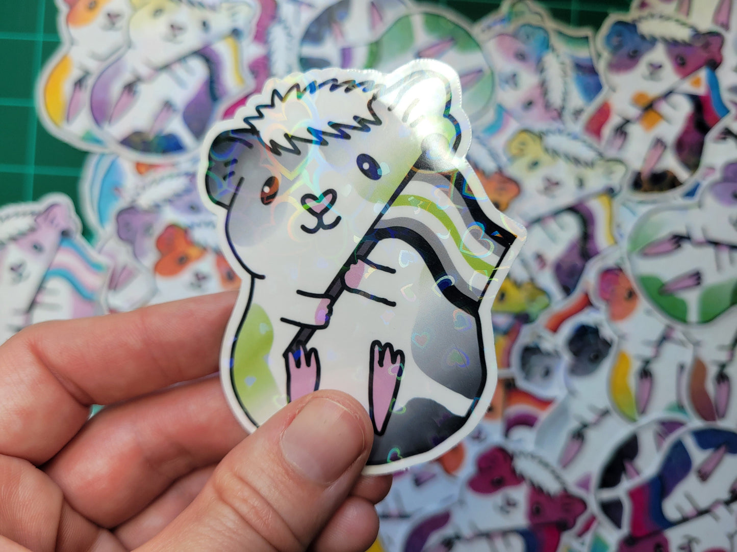Agender Guinea Pig Vinyl Sticker | Water Resistant Laptop Decal