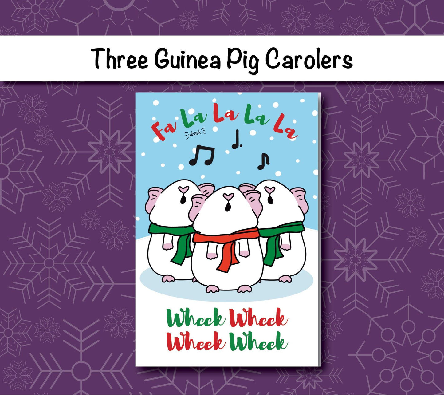Custom Guinea Pig Carolers Holiday Card | Folding Card | Christmas Cards