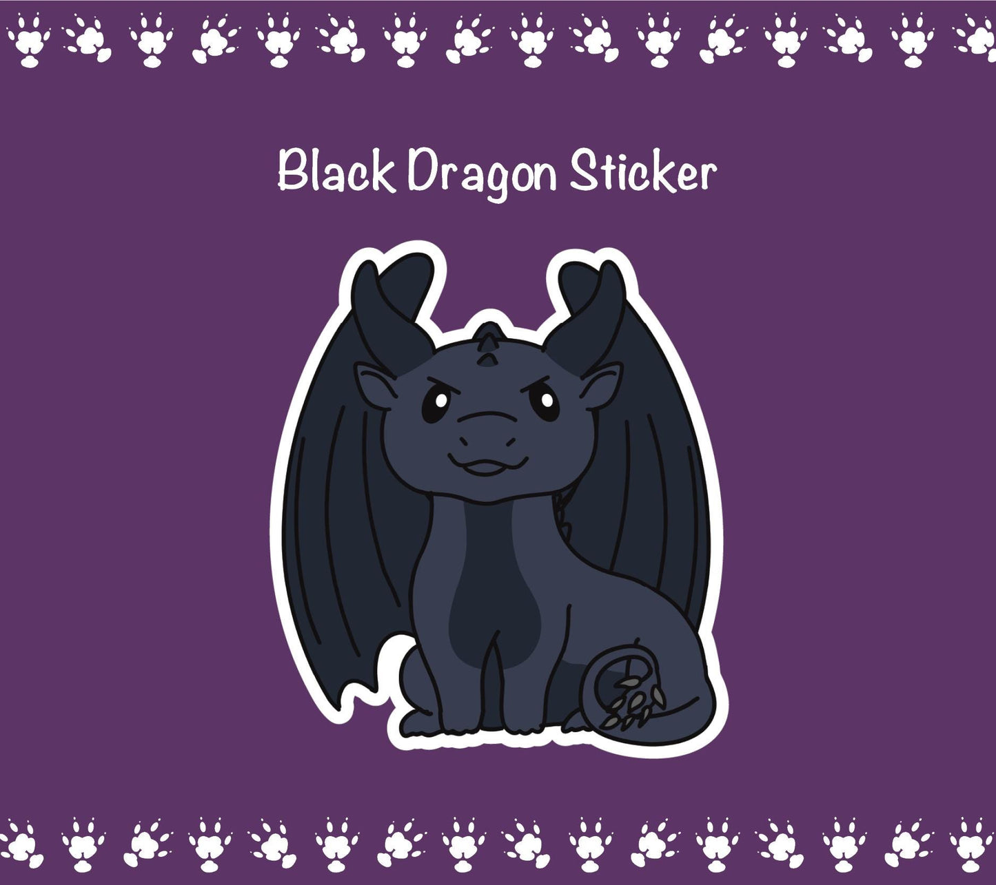 Black Dragon Vinyl Sticker | Water Resistant Laptop Decal