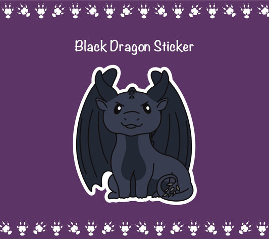 Black Dragon Vinyl Sticker | Water Resistant Laptop Decal