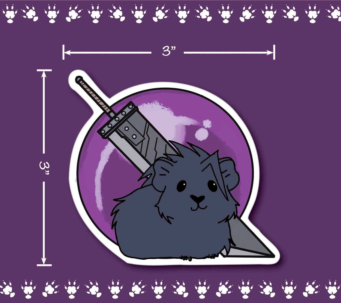 Zack Guinea Pig Sticker | FF7 Inspired Water Resistant Vinyl Decal
