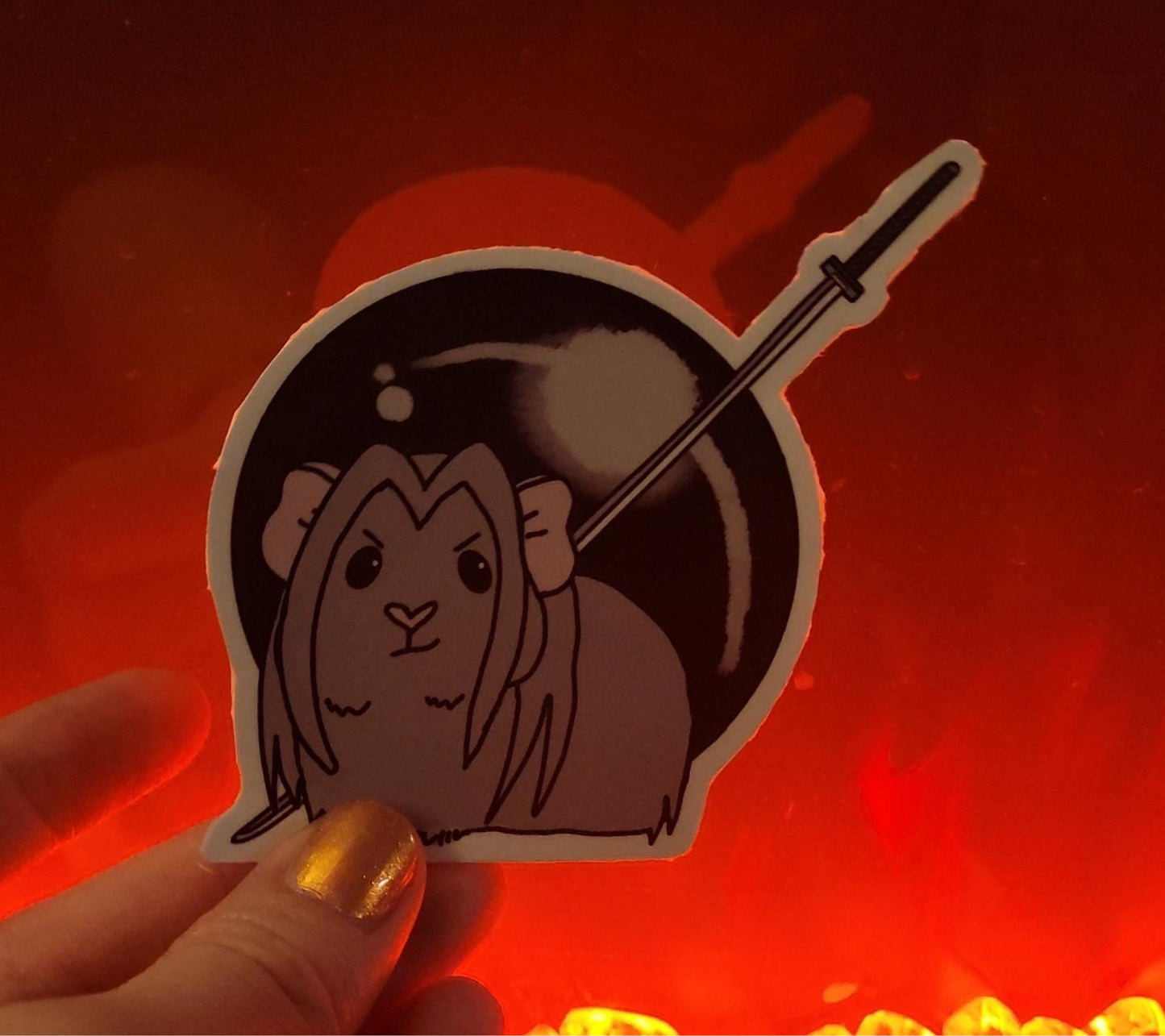 Sephiroth Guinea Pig Sticker | FF7 Inspired Water Resistant Vinyl Decal