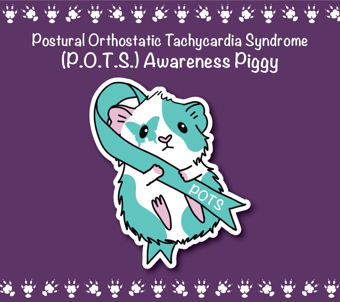 POTS Awareness Guinea Pig Sticker | Water Bottle, Laptop Decal
