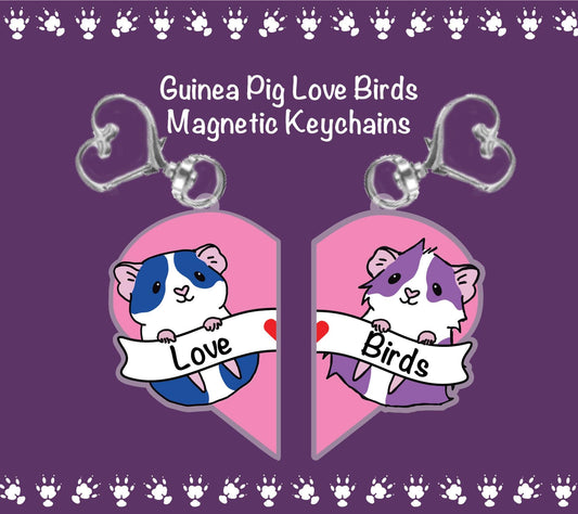 Guinea Pig Love Birds Keychain Set | Magnetic Acrylic Keychains