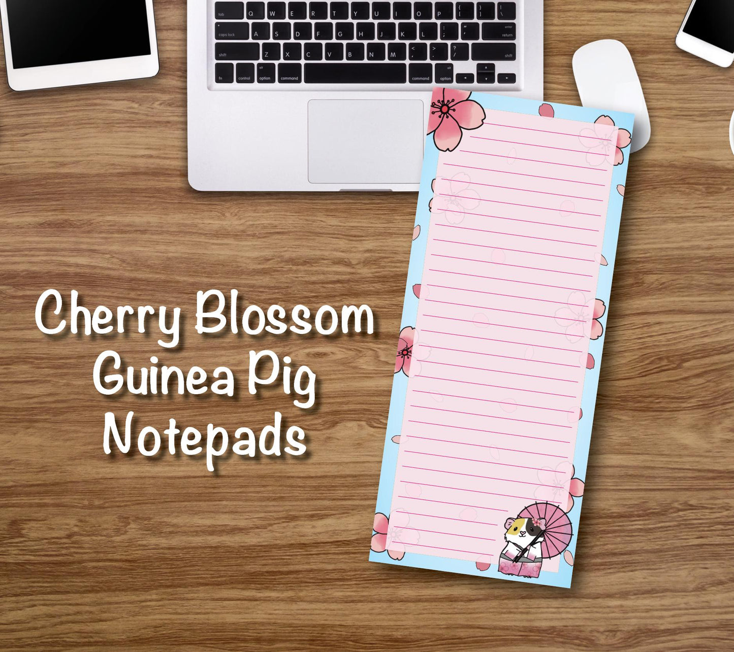 Cherry Blossom Guinea Pig Note Pads