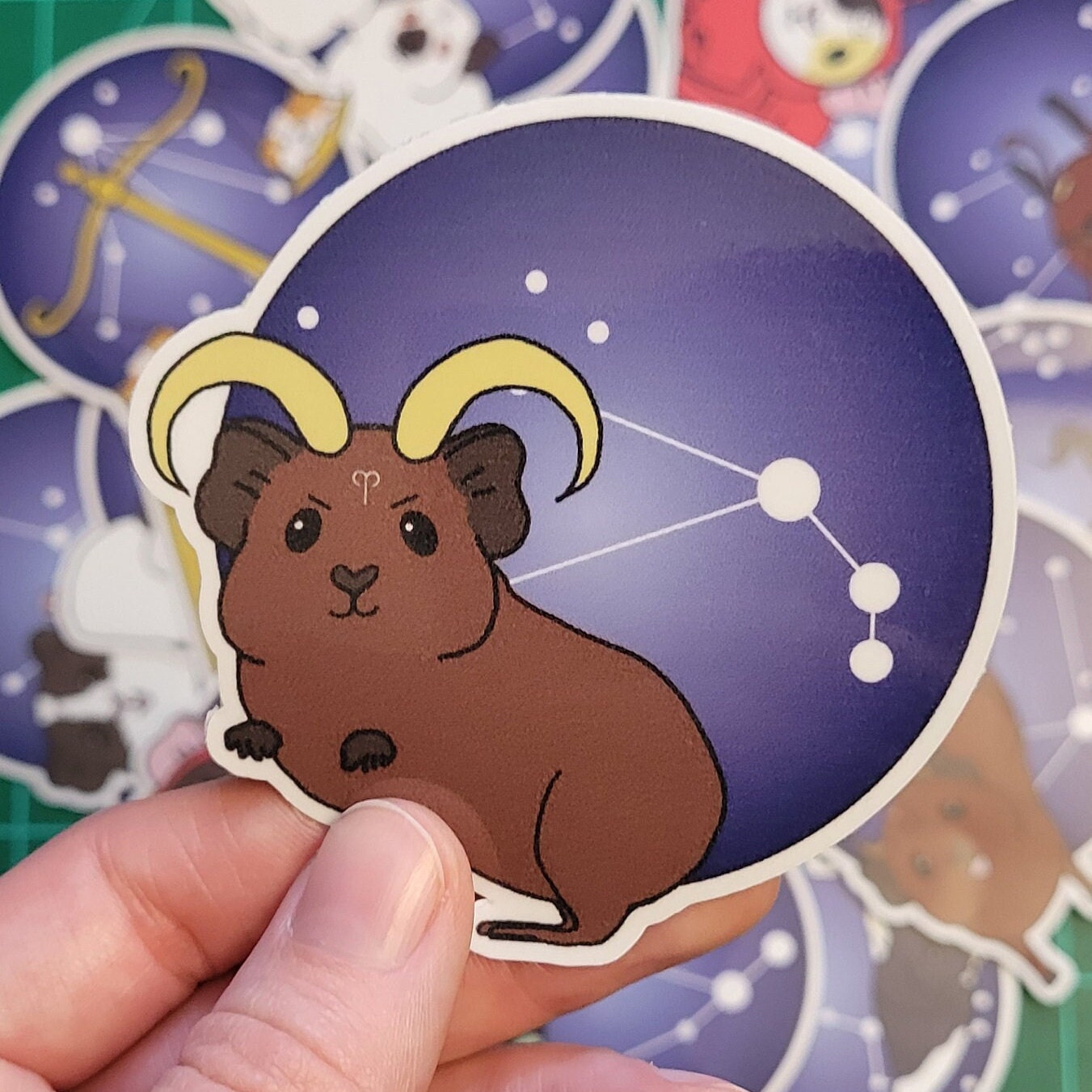 Aries Guinea Pig Sticker – Zodiac Piggy Decal