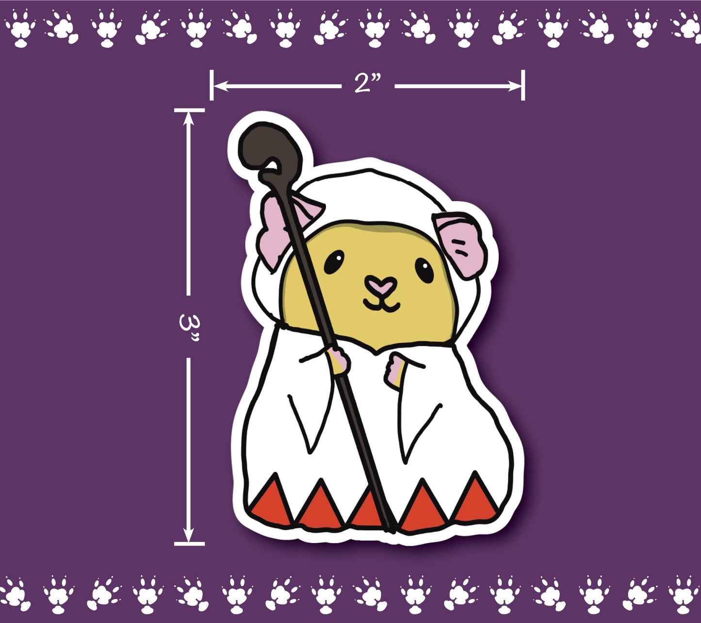 White Mage Guinea Pig Stickers | Water resistant stickers for car, waterbottle, laptop & more | Perfect gift for guinea pig lovers