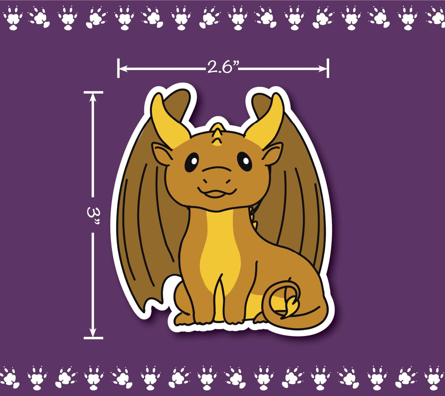 Gold Dragon Sticker | Water Resistant Vinyl Decal