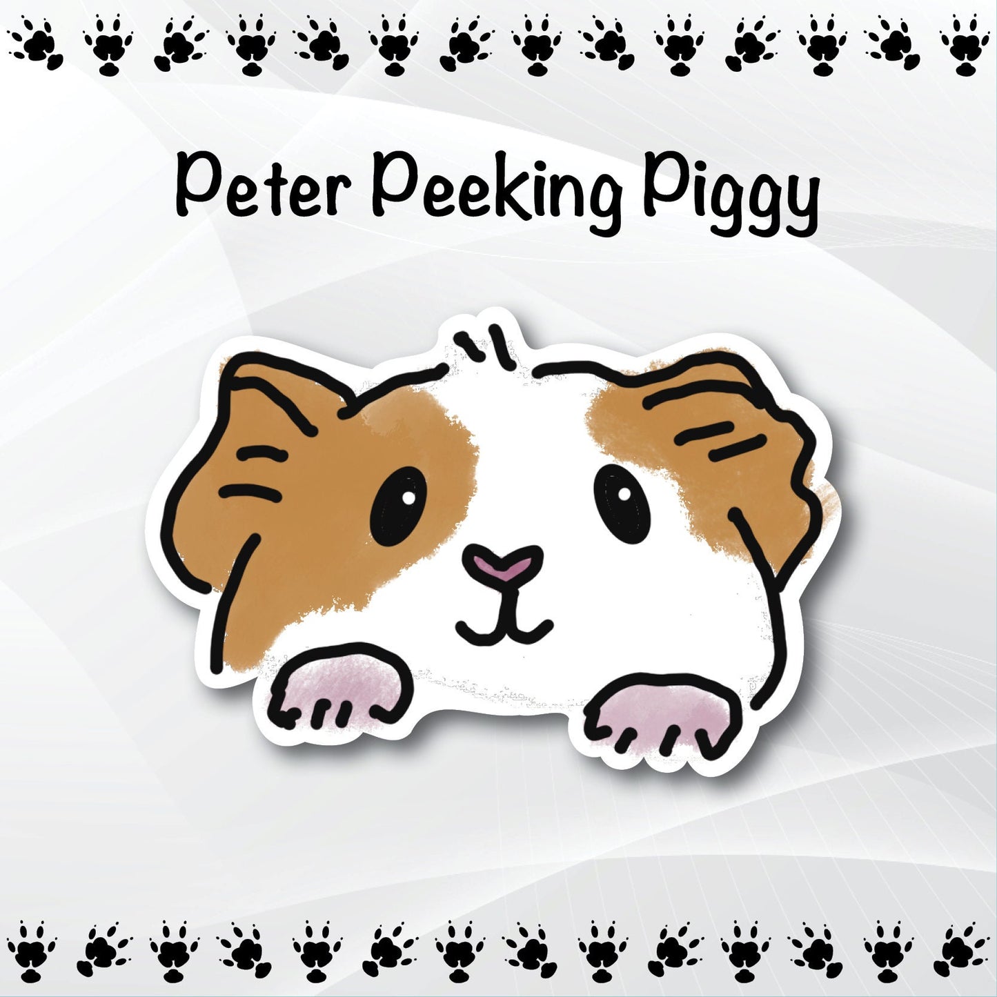 Peter the Peeking Piggy Sticker | Guinea Pig Lover Gift