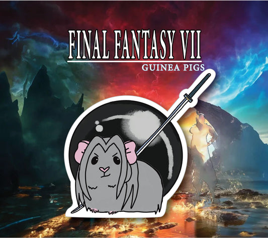 Sephiroth Guinea Pig Sticker | FF7 Inspired Water Resistant Vinyl Decal